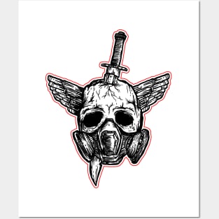 Pierced masked skull Posters and Art